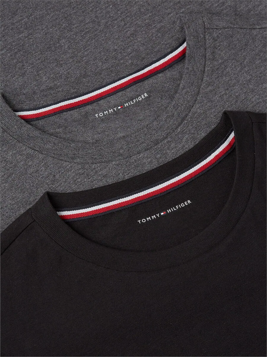 Футболка Tommy Hilfiger Underwear Regular Shirt в серо-черном цвете с пятнистым рисунком — фото 3
