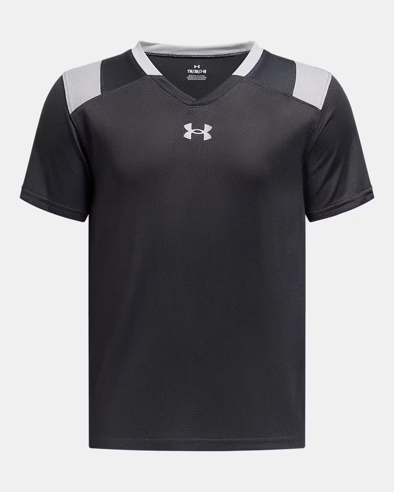 Детская спортивная футболка из дышащей сетки UA Big Win Flag UnderArmour, Castlerock/White