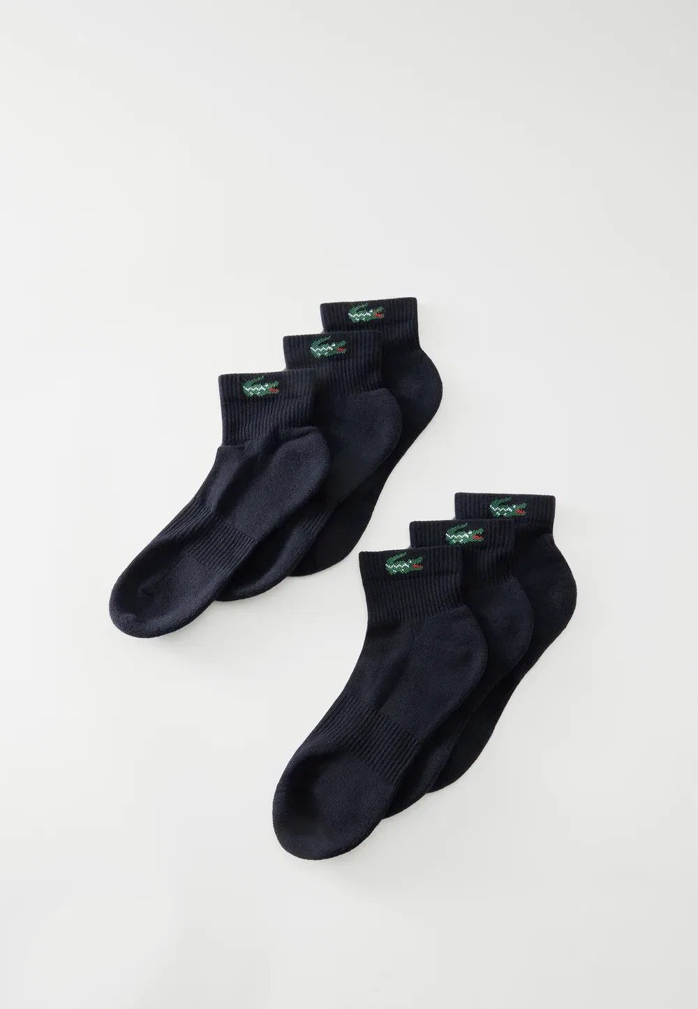 Набор носков Lacoste, унисекс, 6 пар, однотонные, черный