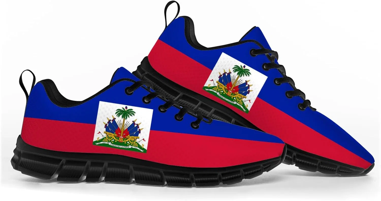 Детские кроссовки для девочек с принтом флага Гаити SHOESZSXHCF, Haiti Flag