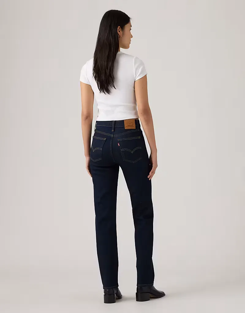Джинсы Levi's 722 с высокой посадкой и зауженными штанинами, темно-синие