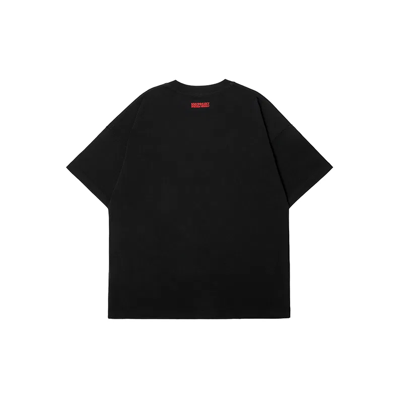 Детская футболка с круглым вырезом, плотная, Black, SQQZ Project — фото 3