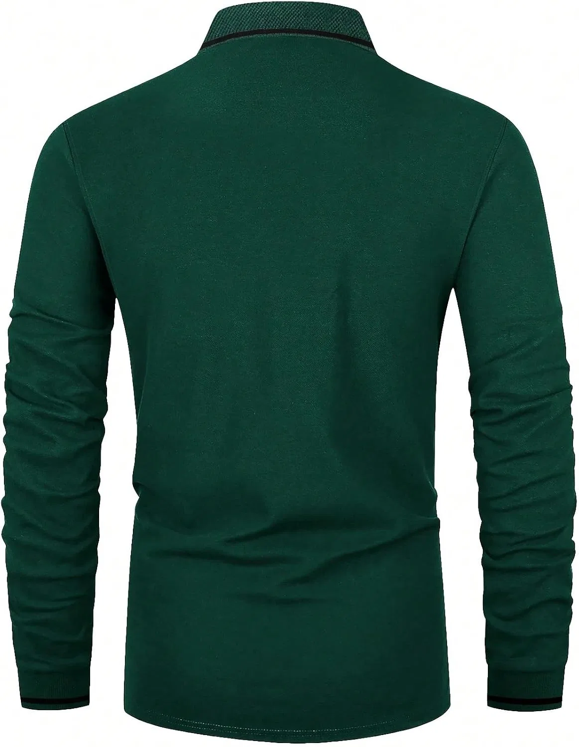 Мужская повседневная футболка с длинным рукавом, Dark Green — фото 3