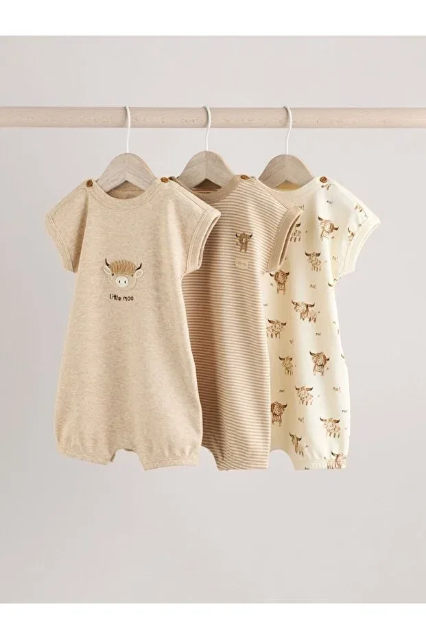 Детский комбинезон с принтом 3-предметный набор Next Baby, Cream