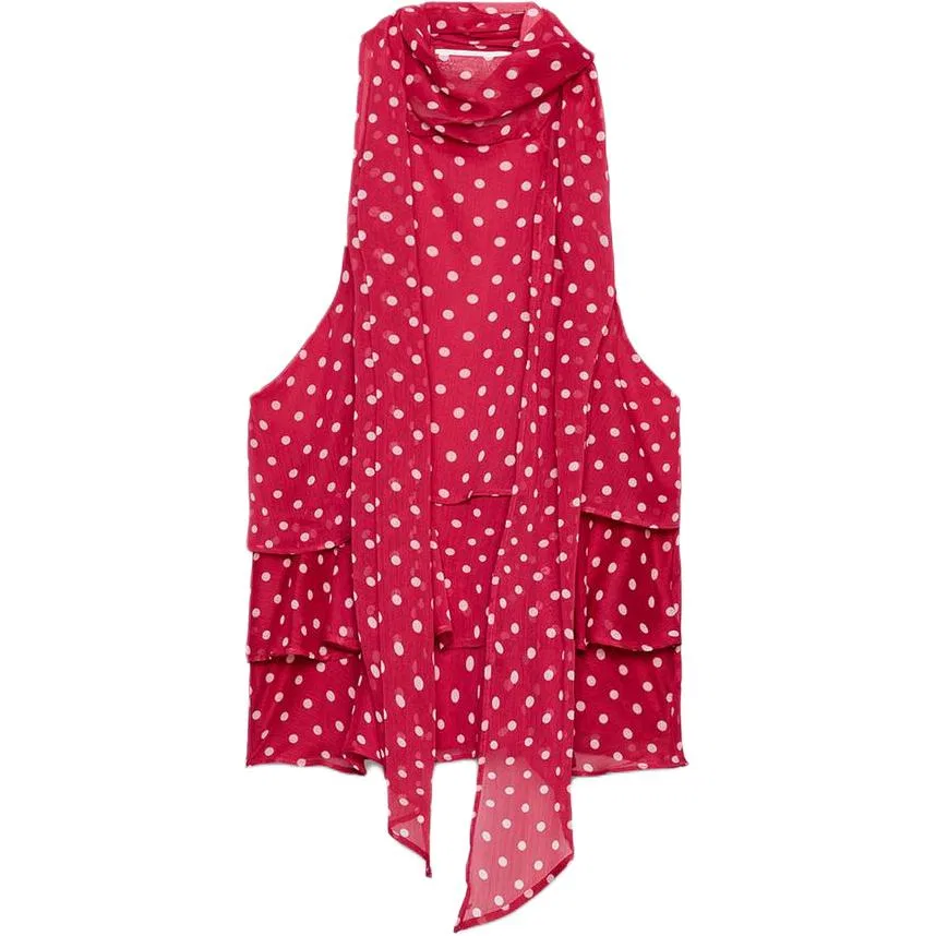 Женская майка-трапеция на тонких бретелях с V-образным вырезом ZARA, Rose Red