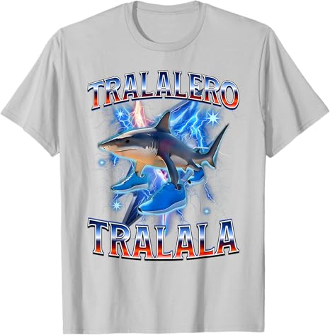 

Футболка Tralalero Tralala Shark Meme, серый