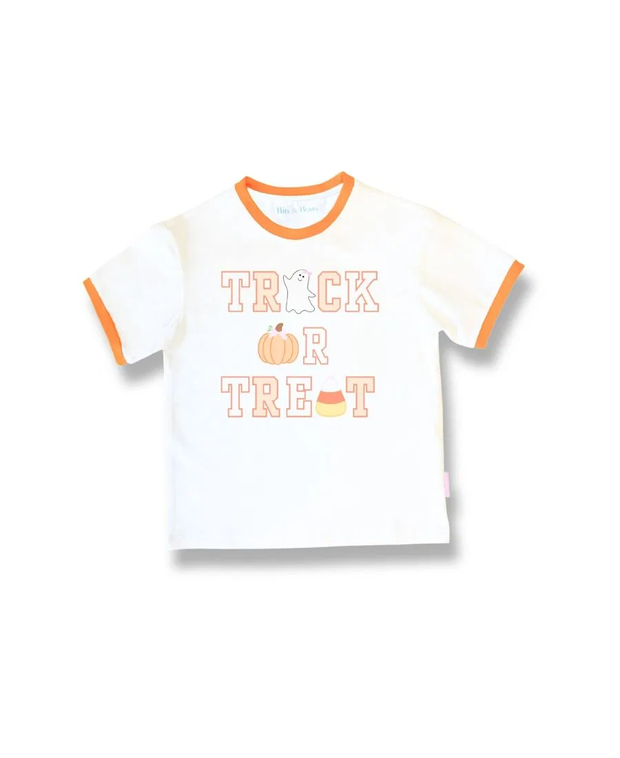 Футболка с принтом Trick-or-Treat с бантом Bits & Bows, Orange White