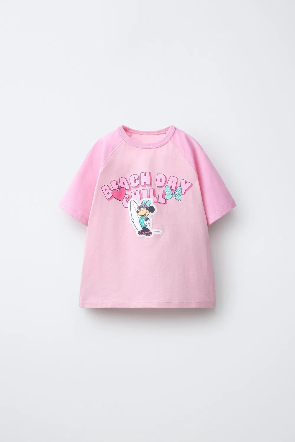 Футболка с рукавами реглан Минни Маус Disney ZARA, Pink