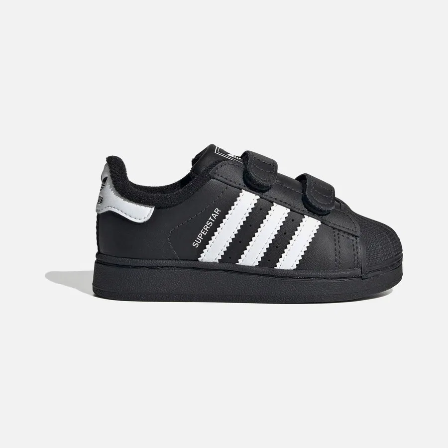 Детские спортивные кроссовки с липучками Originals Superstar II CF Velcro Closure, adidas, Черный