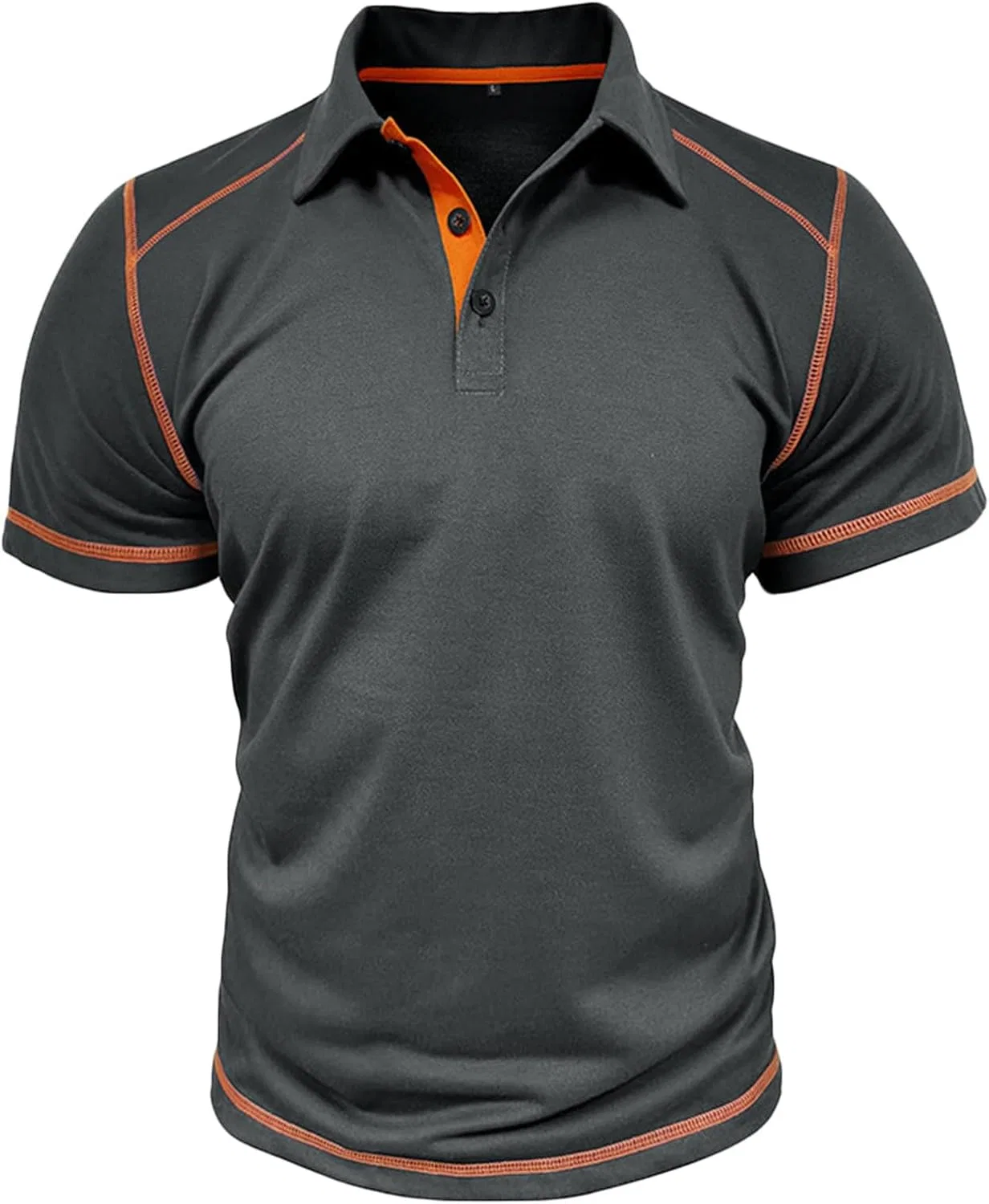Мужская футболка-поло Regular Fit Henley из хлопка, Dark Gray
