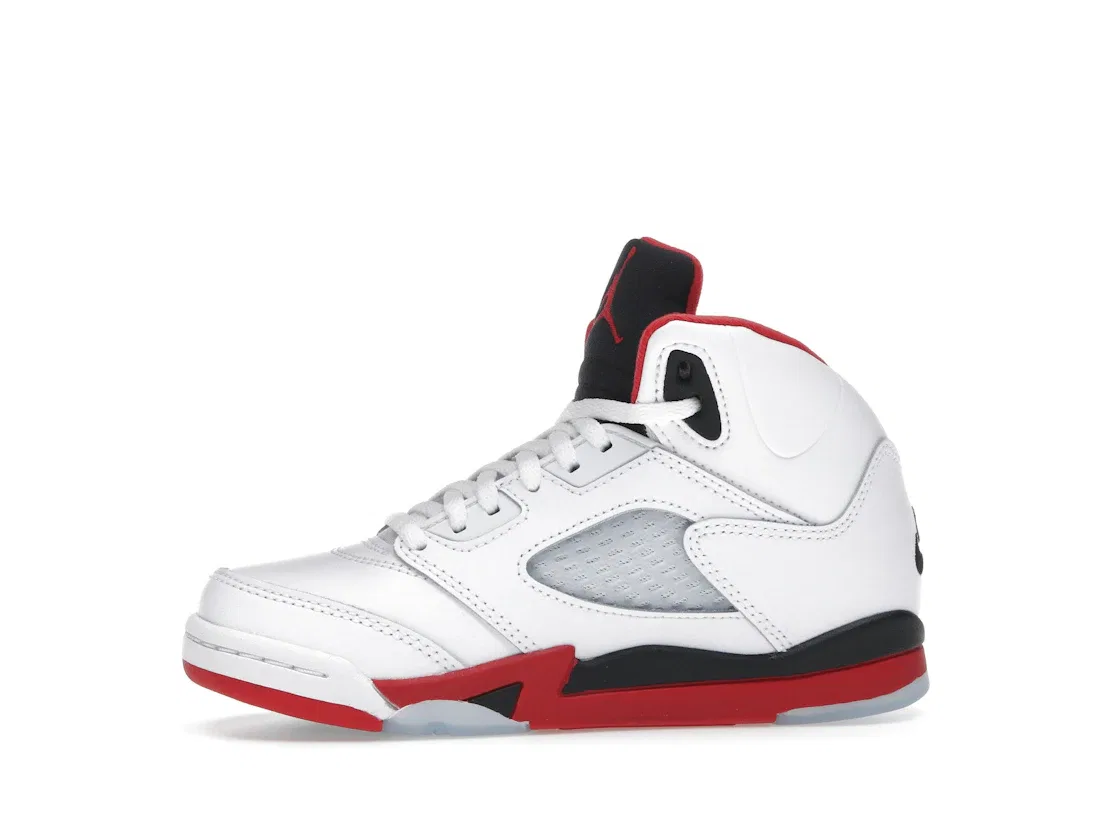 Детские кроссовки Lifestyle с принтом Jordan 5 Retro Jordan, White/Fire Red/Black — фото 3