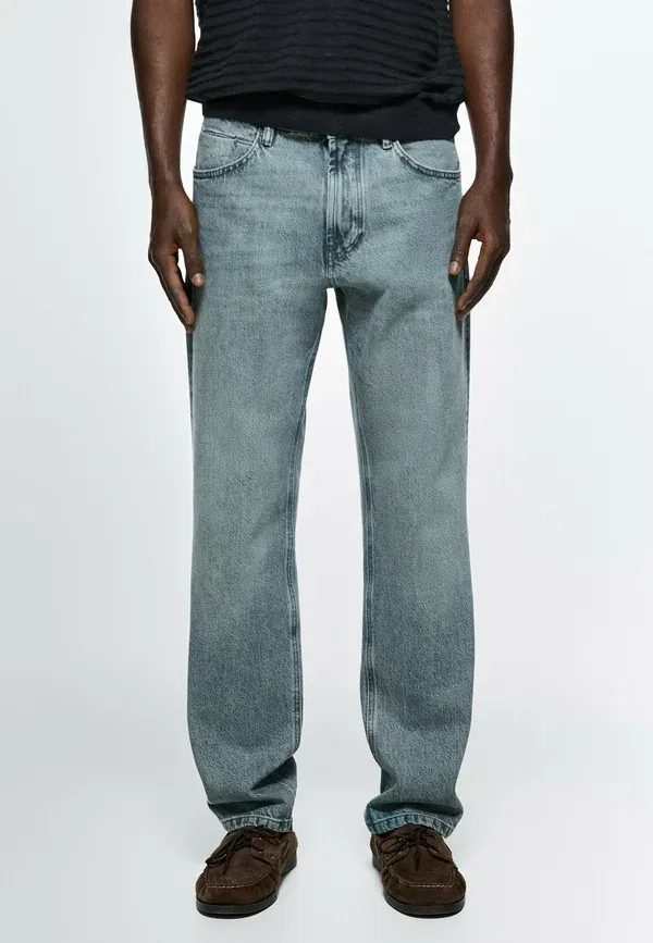 Джинсы деним Tapered fit jeans Massimo Dutti, dark blue, темно-синий
