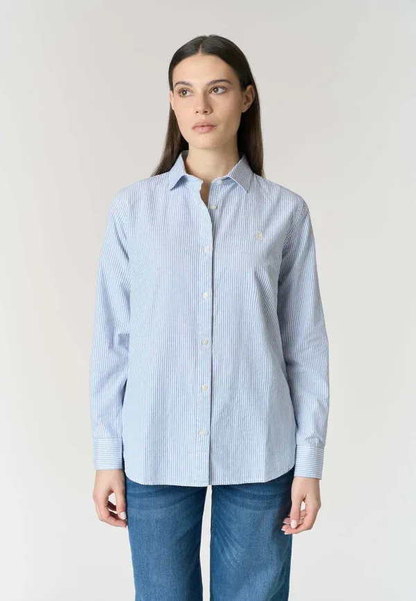 Блуза с принтом в полоску Button-down blouse U.S. Polo Assn., мультиколорe