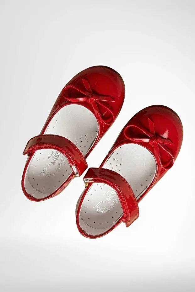 Детские ортопедические туфли для девочек с бантом Mini Angel, Red