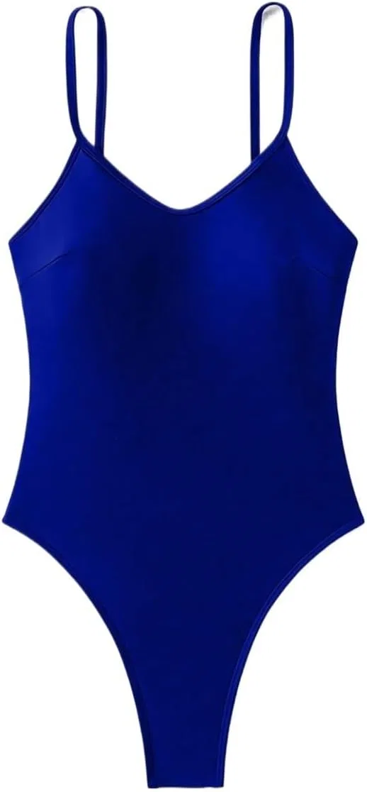 Женский цельный купальник с вырезами, Monokini, Royal Blue