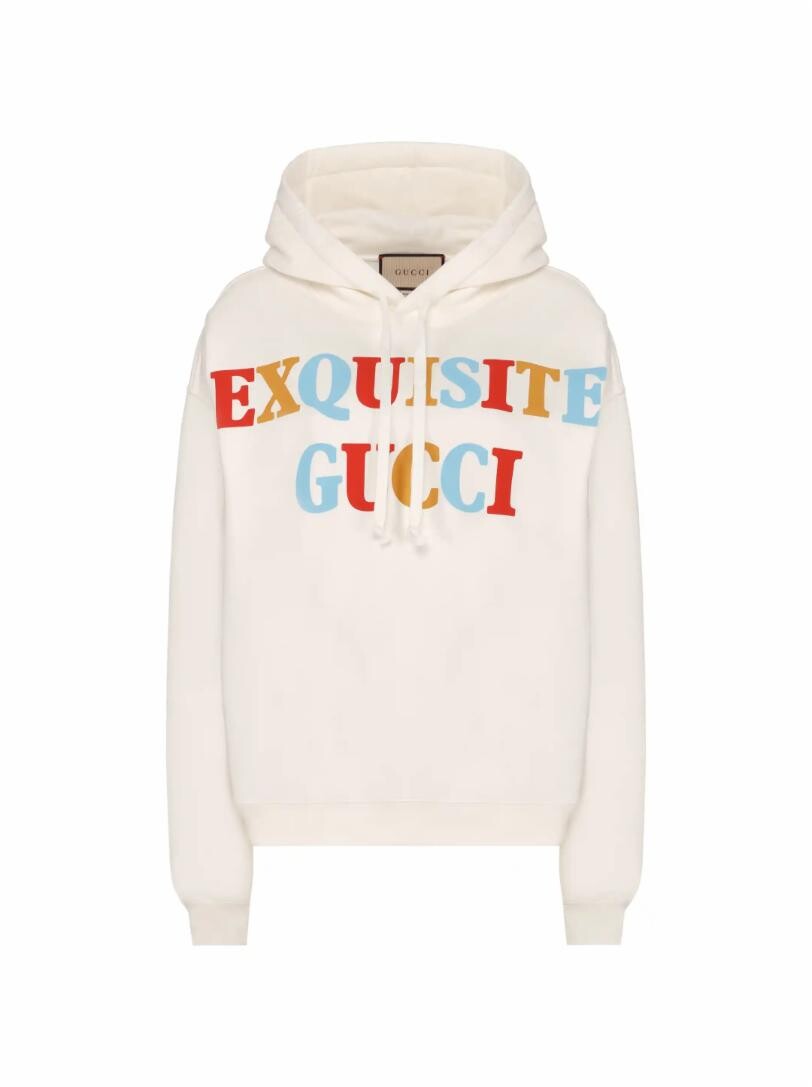 

Хлопковое худи с принтом Gucci, Белый, Хлопковое худи с принтом Gucci