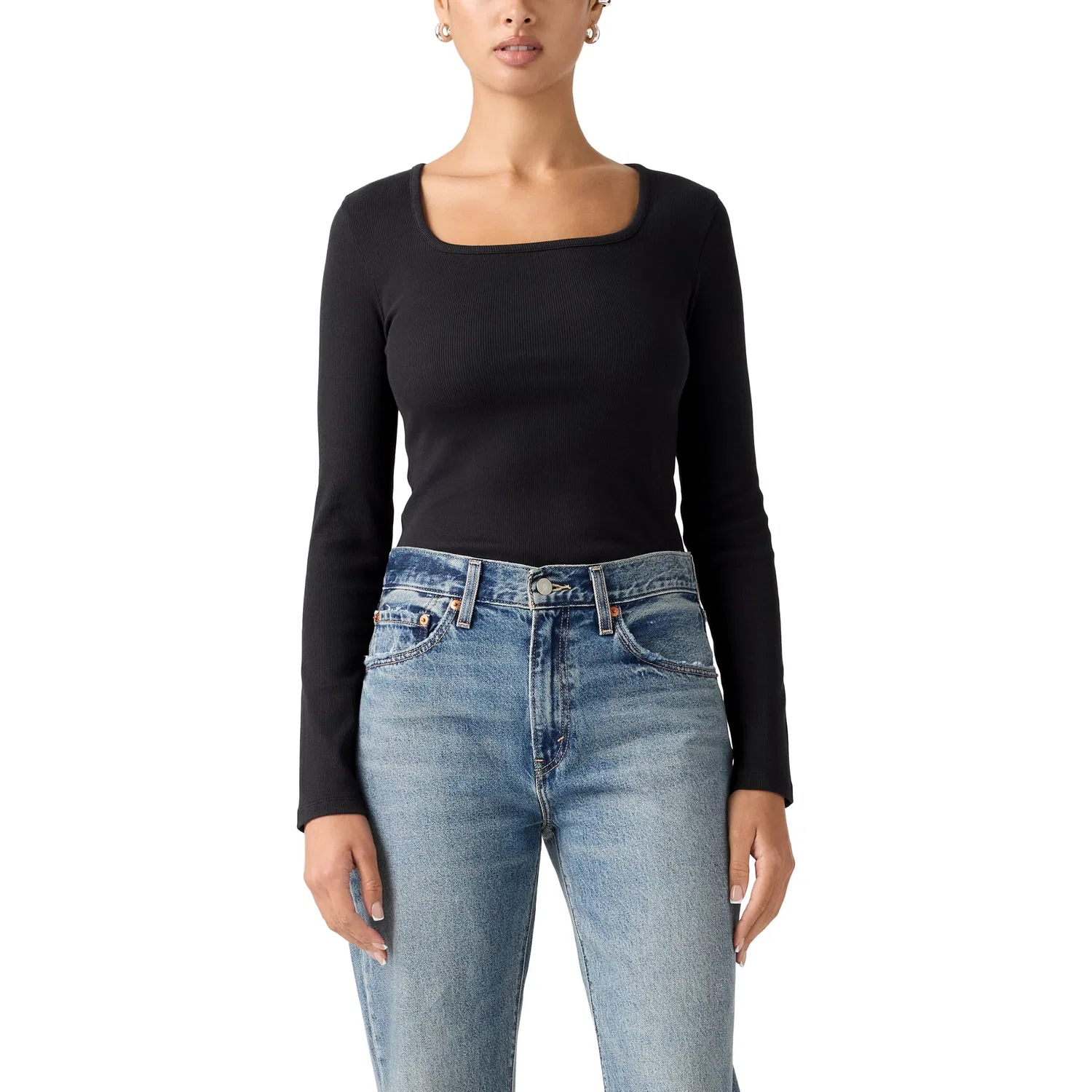 Женская футболка с длинным рукавом Essential Rib Slim Levi's, 2-Charcoal Night