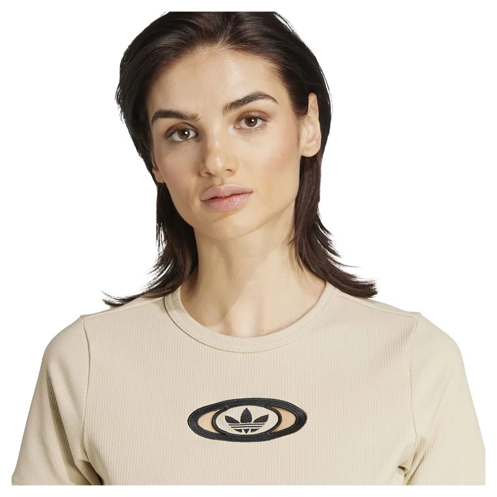 Футболка с коротким рукавом adidas Originals Campus 2000 Back Cut Out Rib, бежевый — фото 4