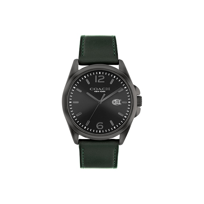 

COACH Часы GREYSON Collection Wrist Watch Quartz Movement Leather Strap 41mm Black Dial Men's Watch