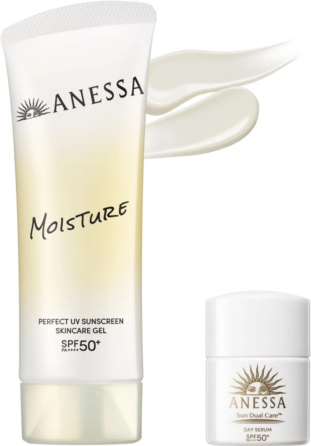 Набор санскринов ANESSA Sensory Kit: гель Perfect UV 90 г + дневная сыворотка SPF50+ PA+++, белый цветочный аромат