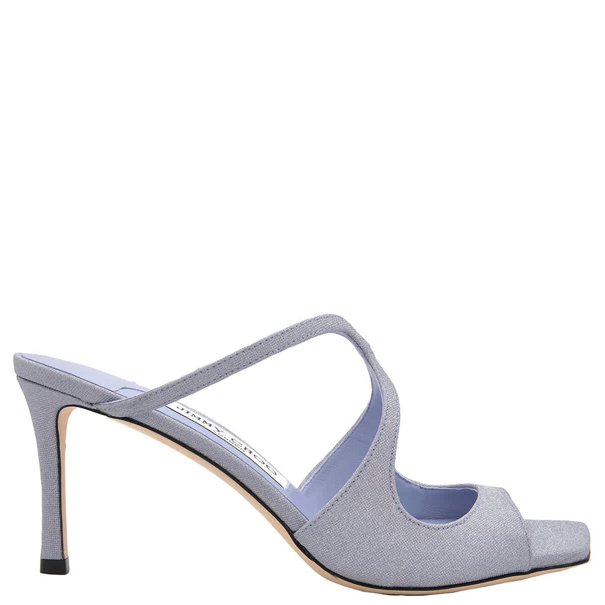 Jimmy Choo Anise 75 Блестящие мюли, Tanzanite