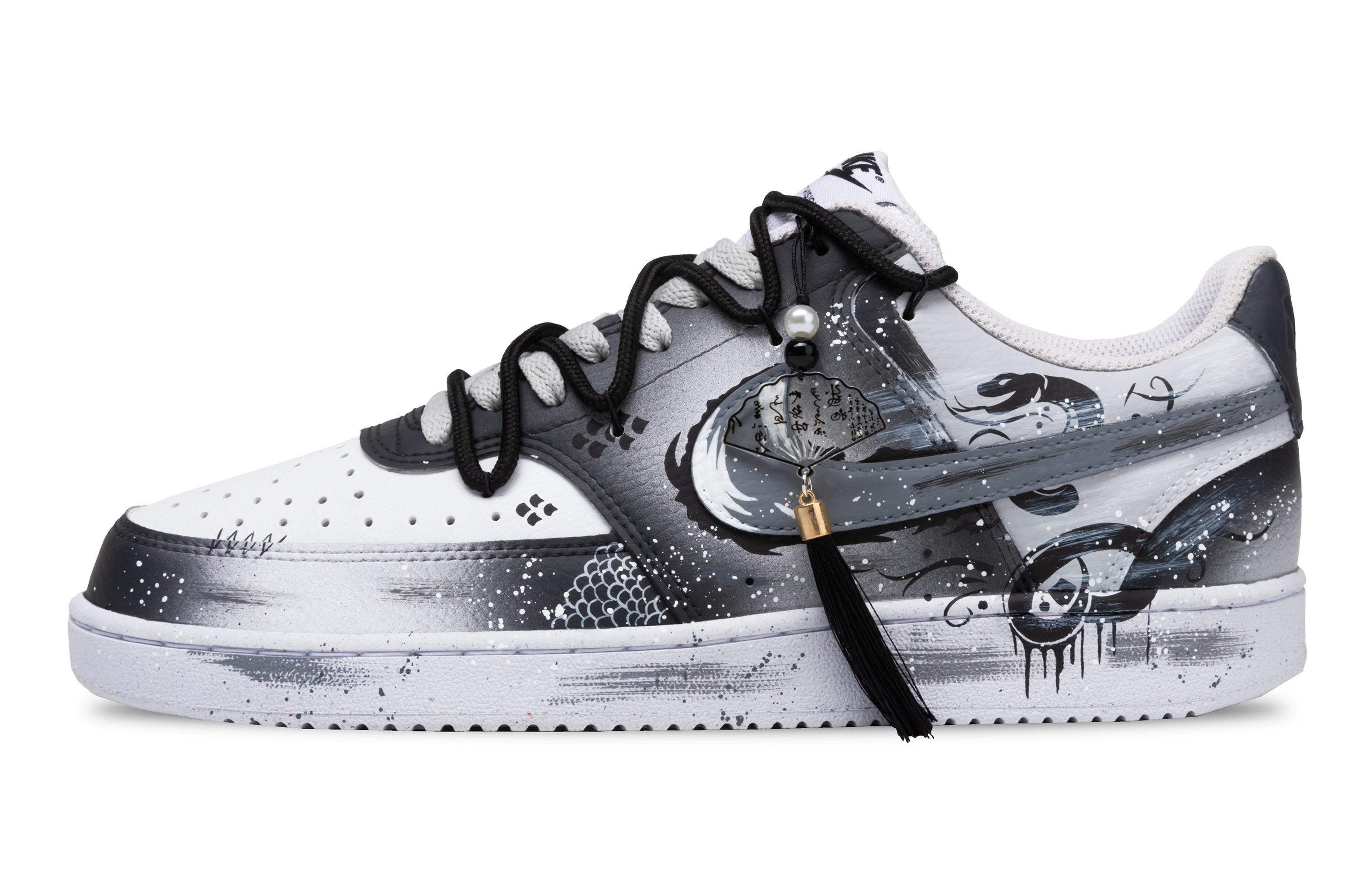 

Nike Кроссовки для скейтборда Court Vision 1 с противоскользящим износостойким верхом, мужские, черно-белые