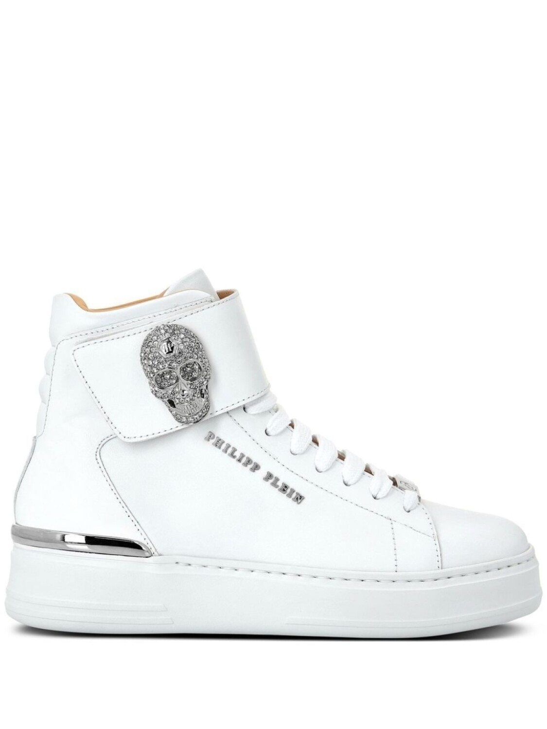 

Philipp Plein высокие кеды с кристаллами, белый