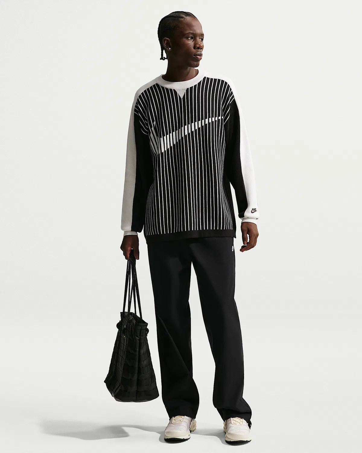 Мужской джерсовый свитер Nike Sportswear Club, Black/Sail — фото 4