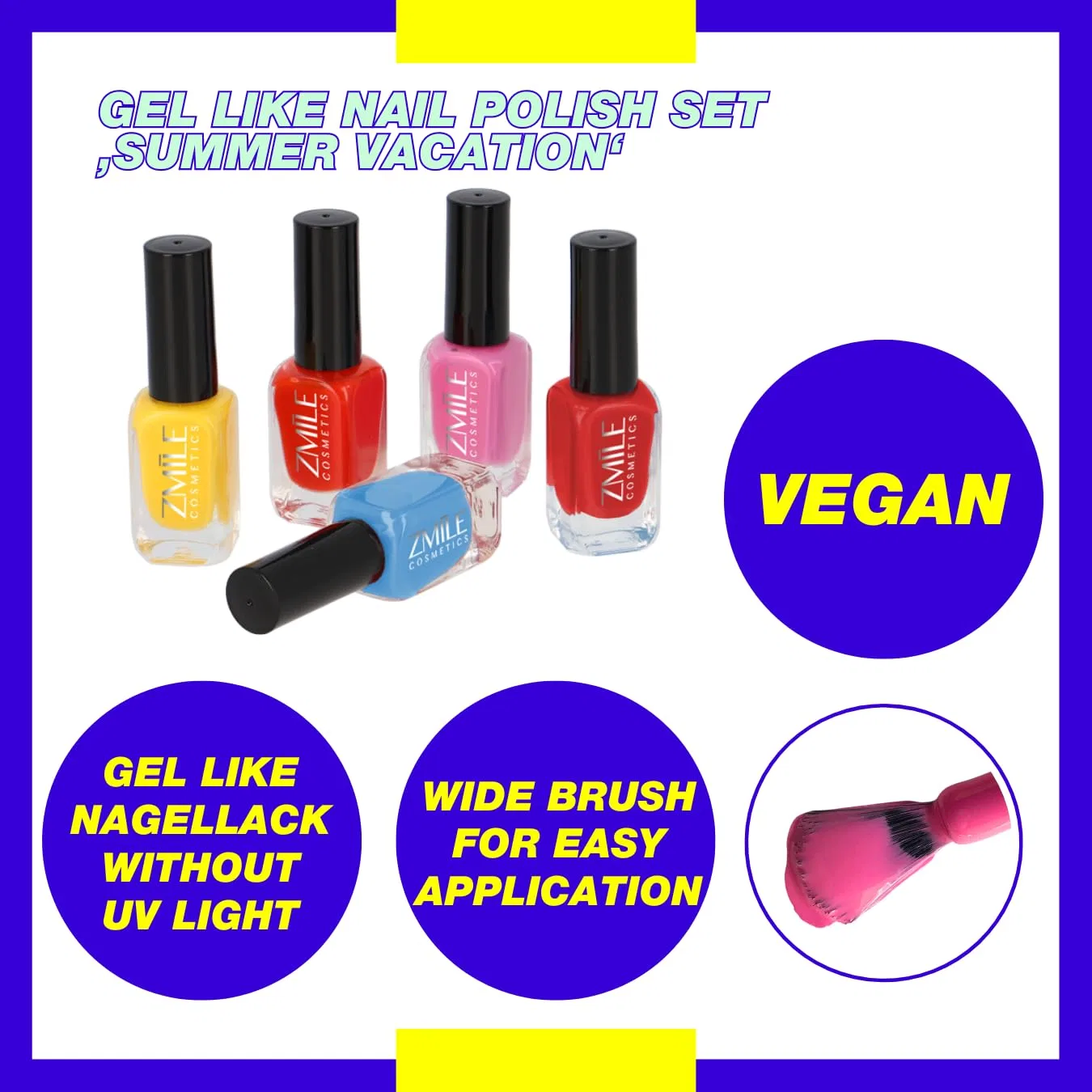 Набор веганских лаков для ногтей «Summer Vacation» от ZMILE COSMETICS Zmile Cosmetics — фото 3