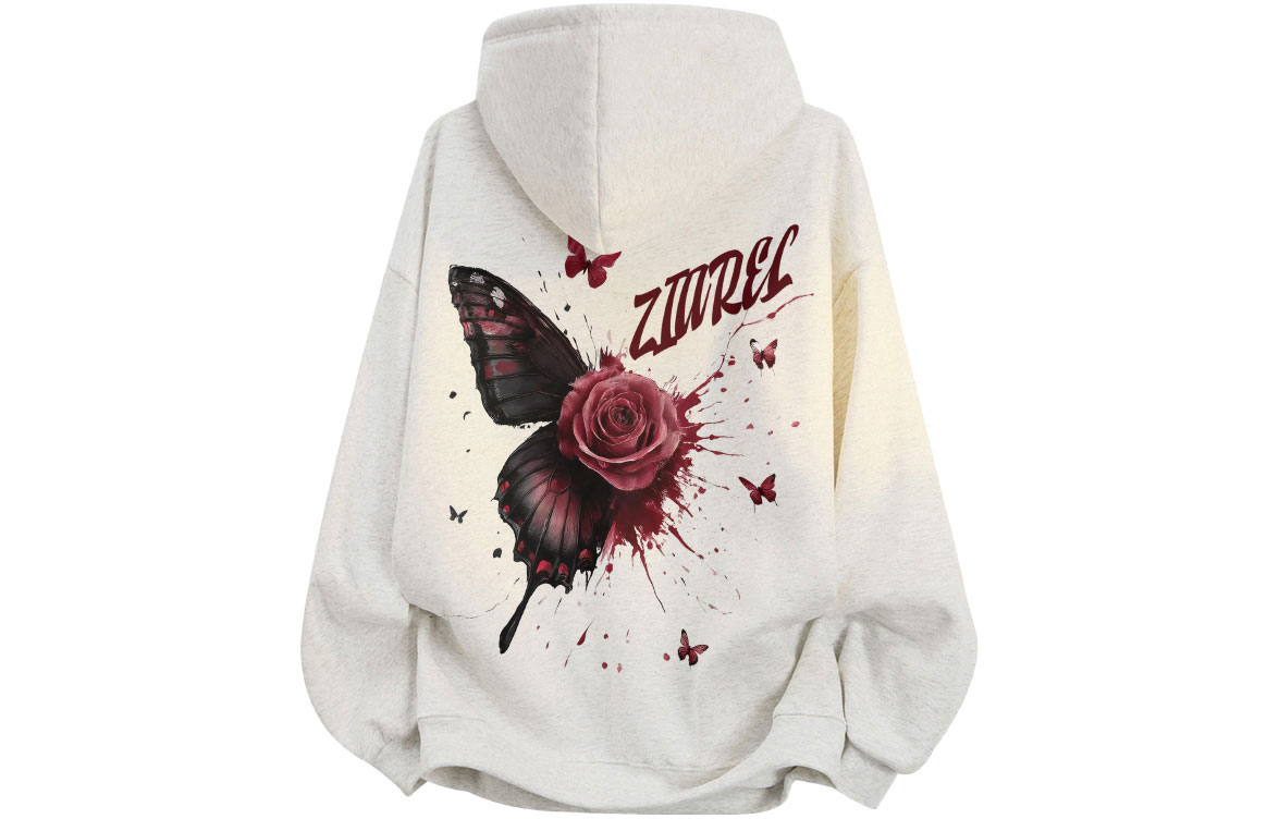 

Толстовка Unisex Hooded Moderate Heavyweight ZIAREL, белый heather серый