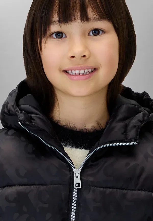Куртка Calvin Klein Ck logo aop puffer j, beh winter jacket, черный — фото 4
