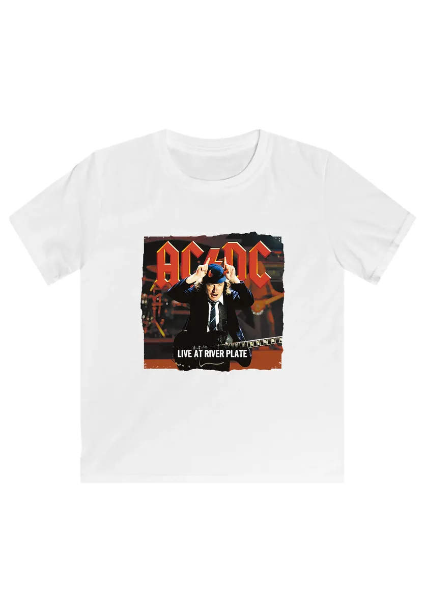 

Футболка F4NT4STIC "ACDC Live At River Plate", дети унисекс, товары премиум-класса, для мальчиков, девочек, рубашка с оркестром, белый