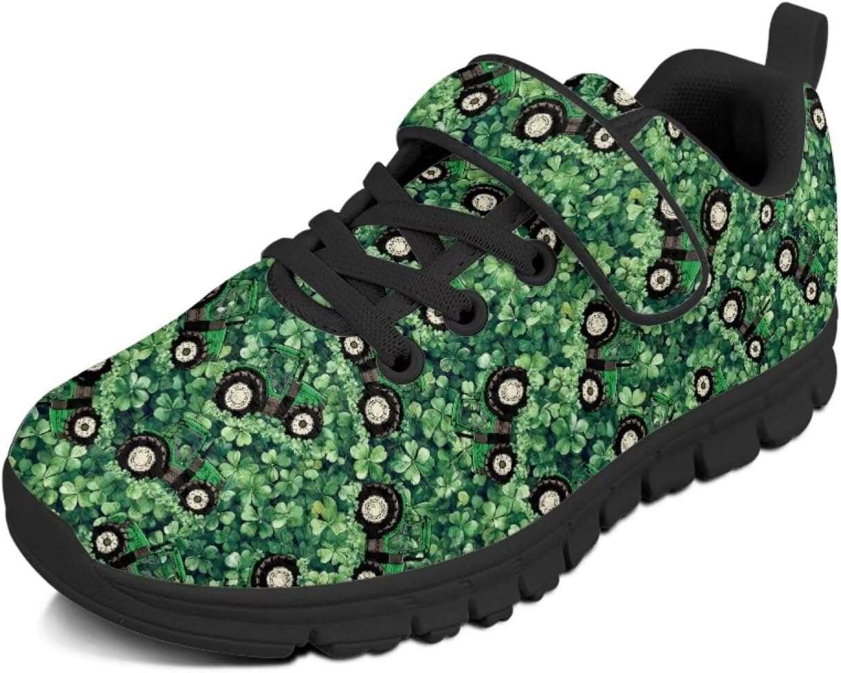 

Детские кроссовки для мальчиков, дышащие спортивные кроссовки для бега и тенниса для детей младшего и старшего возраста, размеры US 11-2.5 Pointodoor, Tractor Leaf Print