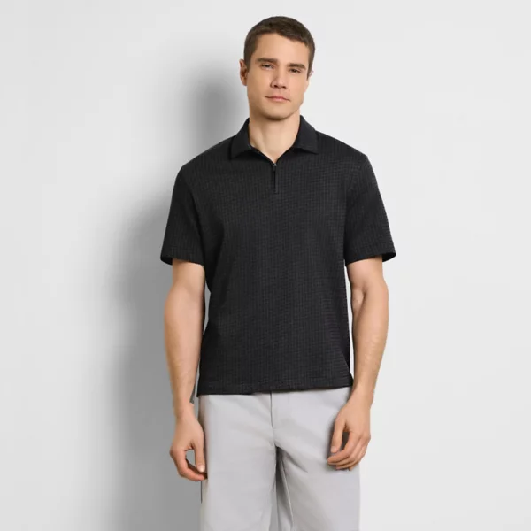 

Мужское поло на молнии из жаккарда в тон Van Heusen, черный