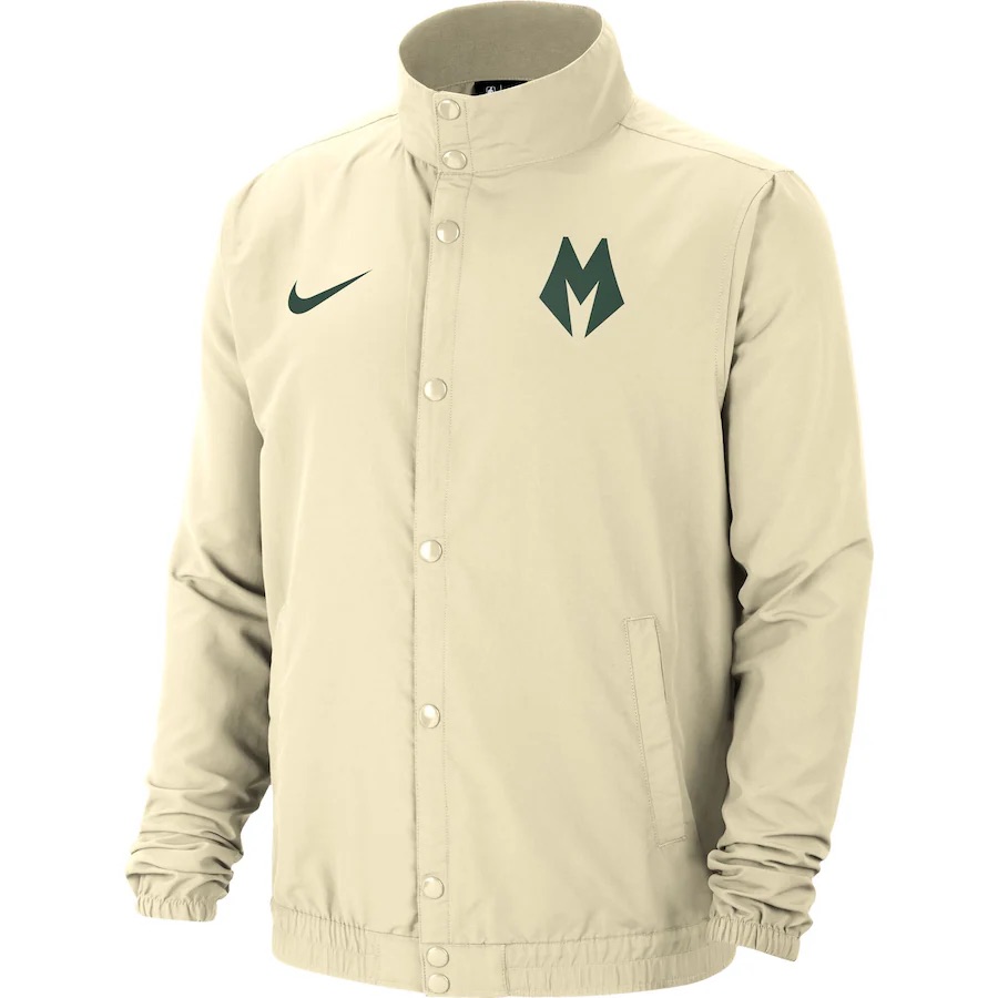 Nike Легкая городская куртка Milwaukee Bucks унисекс бежево-желтая, Beige Yellow — фото 3