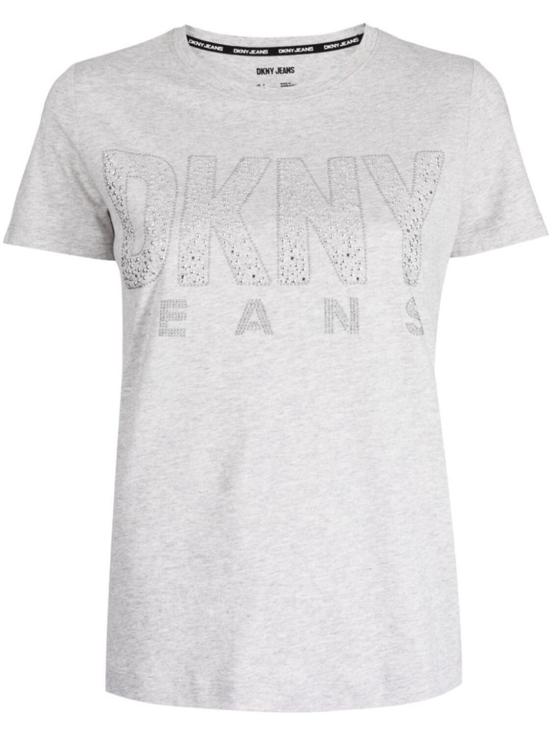 

DKNY футболка с логотипом и заклепками, серый