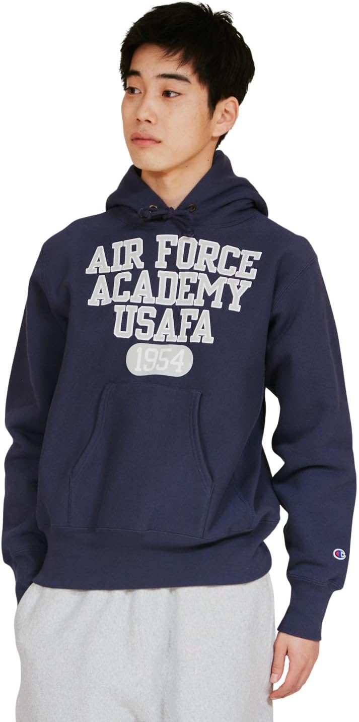 

Толстовка с капюшоном Champion с длинными рукавами, флисовая подкладка, графический принт, технология Reverse Weave (R), модель C3-C116, мужская, темно-синий