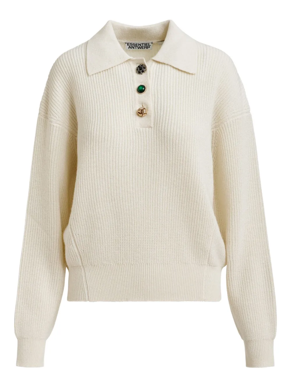 

Рубашка поло в рубчик Essentiel Antwerp, нейтральный