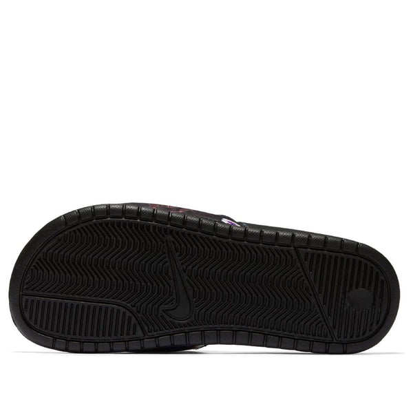 Тапочки benassi jdi print floral (w) 'black purple' Nike, черный — фото 4