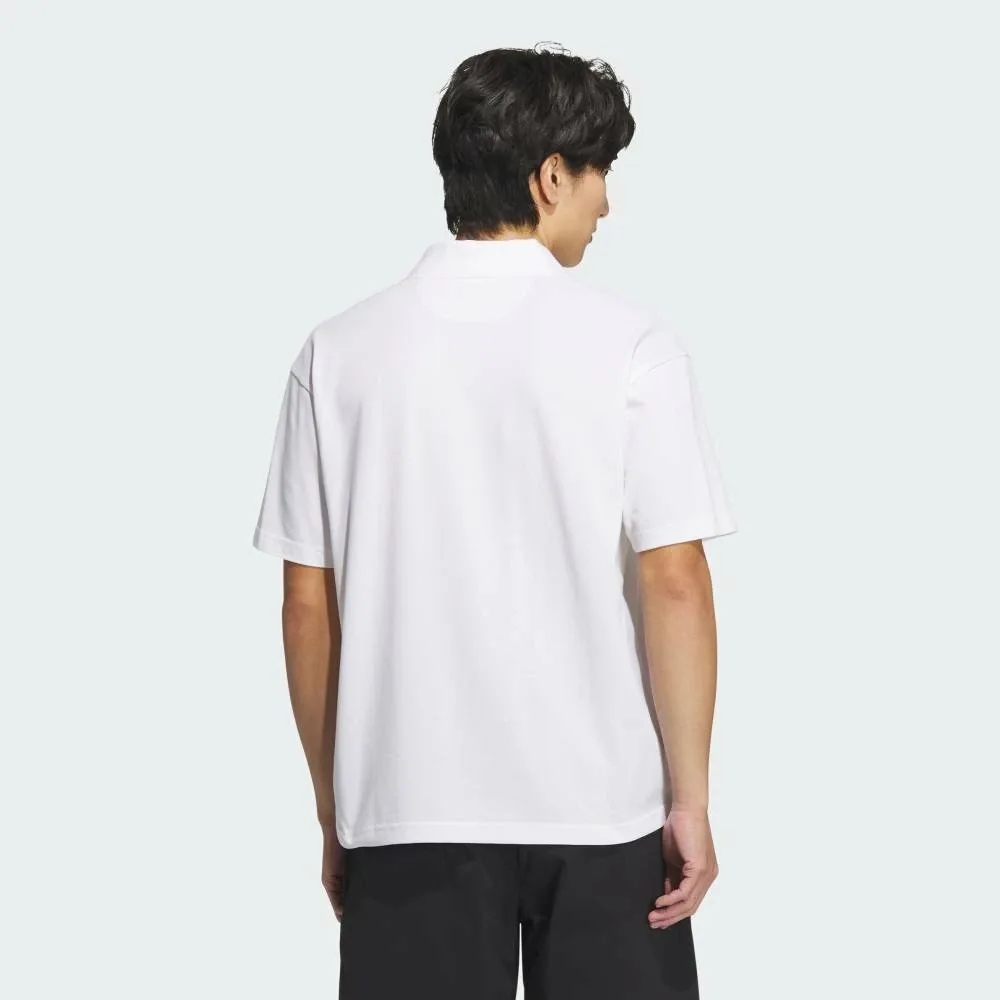Футболка-поло Essentials Plus свободного кроя с коротким рукавом и небольшим логотипом Adidas, white — фото 2