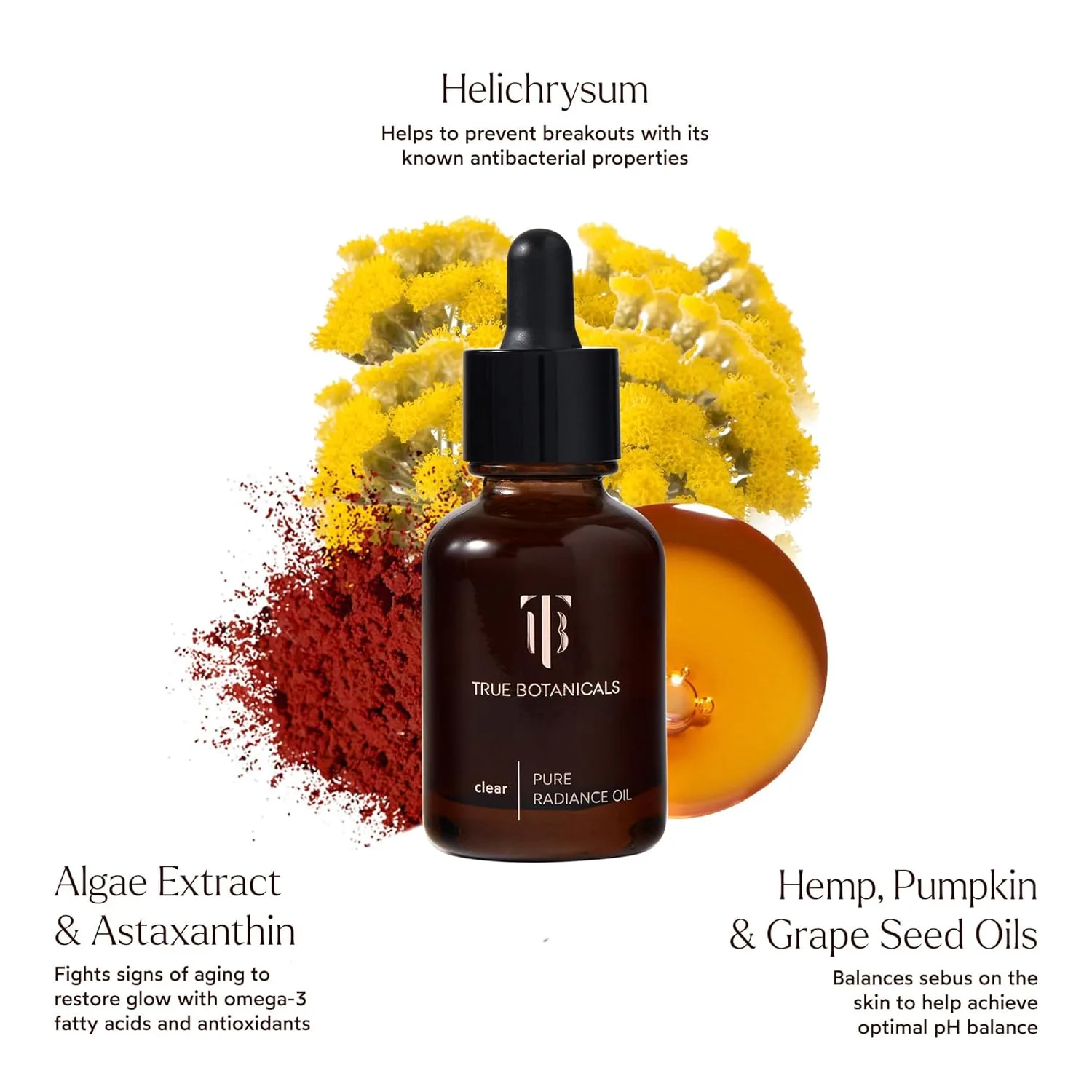True Botanicals Clear Pure Radiance Oil для жирной кожи, антивозрастное масло для лица, склонного к акне, против морщин, 30 мл — фото 4