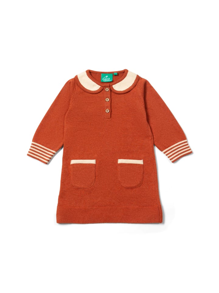 

Платье из органического трикотажа с воротником оранжевого цвета Little Green Radicals