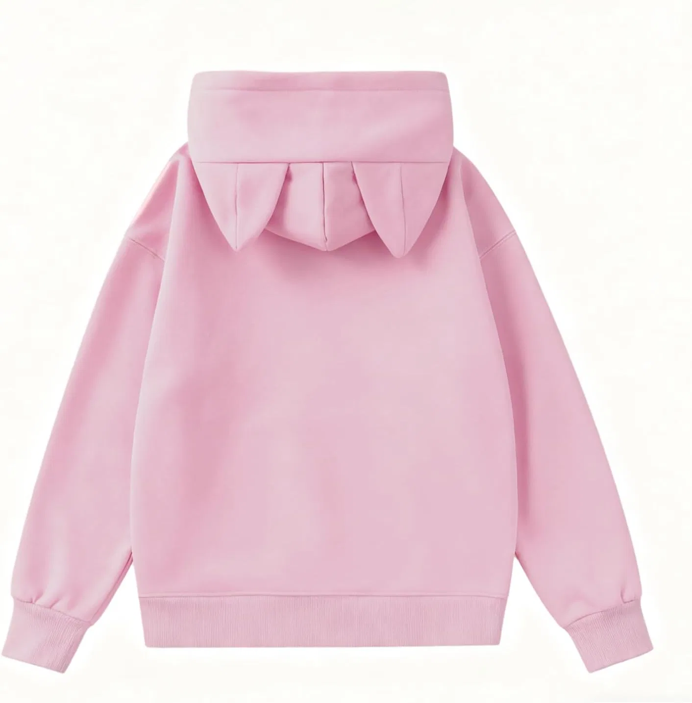Толстовка с кошачьими ушками, флисовая, свободного кроя, Pink — фото 4