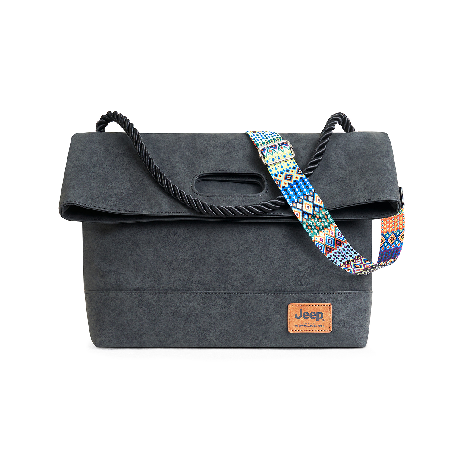 

Jeep Сумка-мессенджер PU, кроссбоди, через плечо, унисекс Ink Black