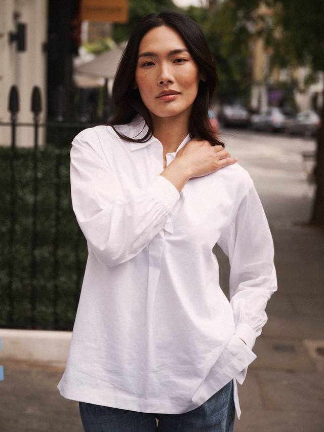 

Топ с длинными рукавами Romi Poplin NRBY, White