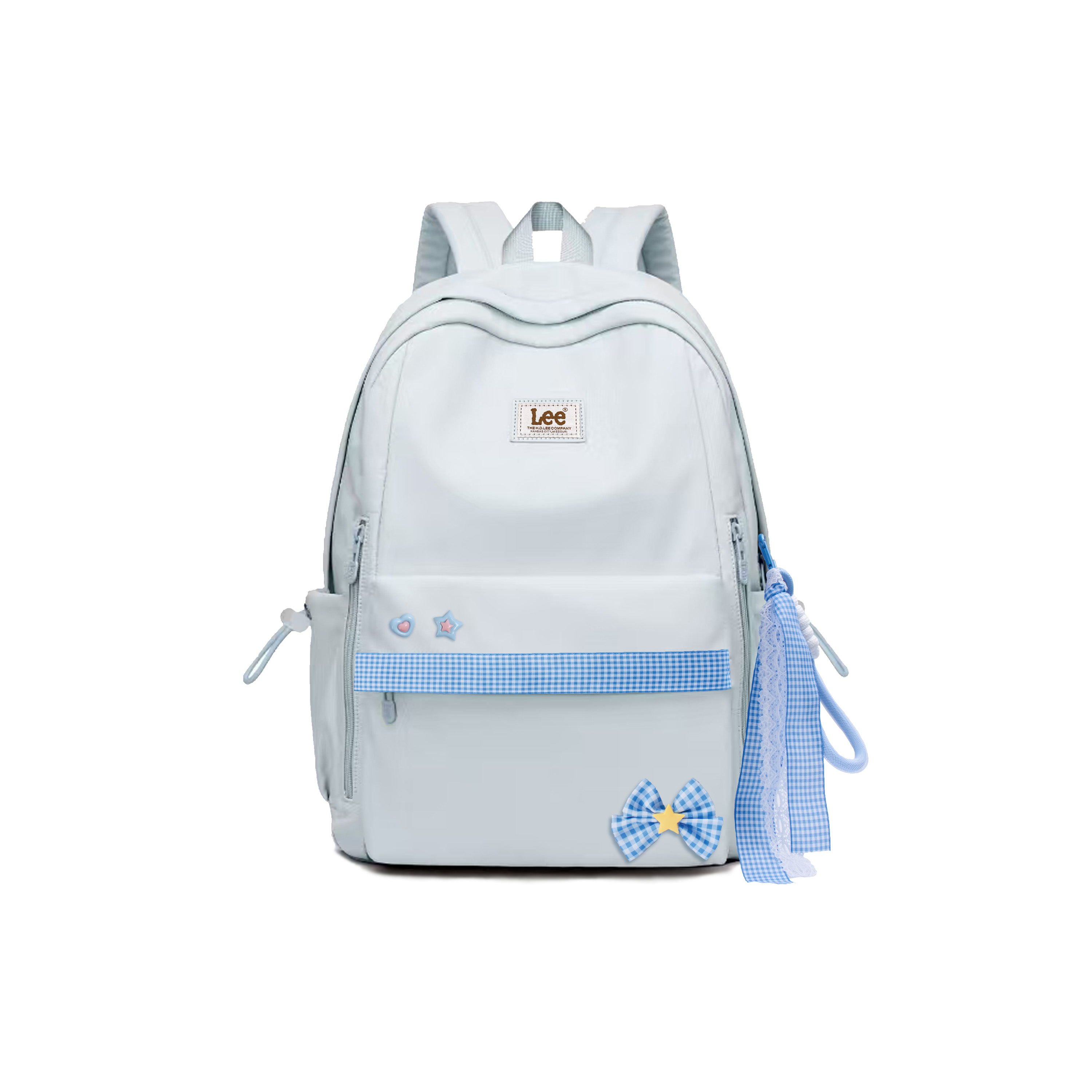 

Lee Тканевый рюкзак средний унисекс голубой конфетный, Cream Blue Butterfly