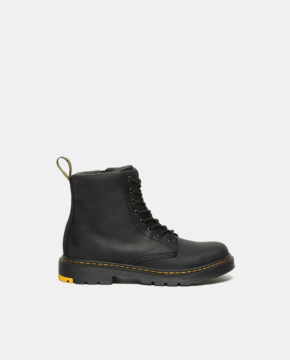 

Черные ботинки для мальчика с прострочкой и внутренней молнией Dr. Martens, черный