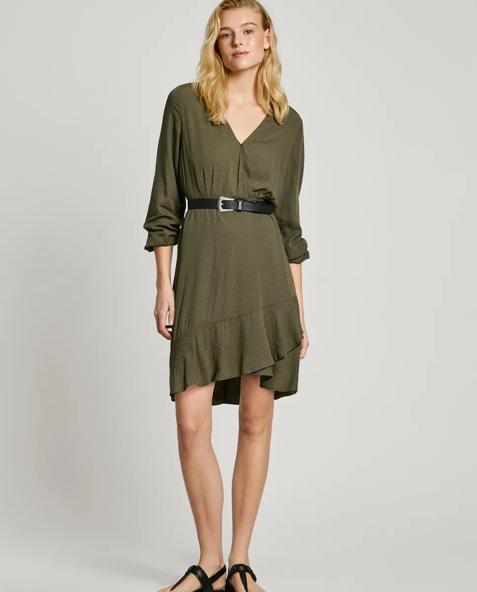 

Короткое платье с V-образным вырезом Pepe Jeans, цвет Verde Militar