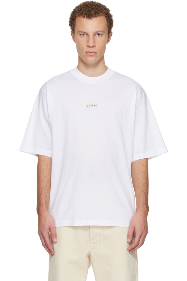 

Marni Белая футболка из органического хлопка