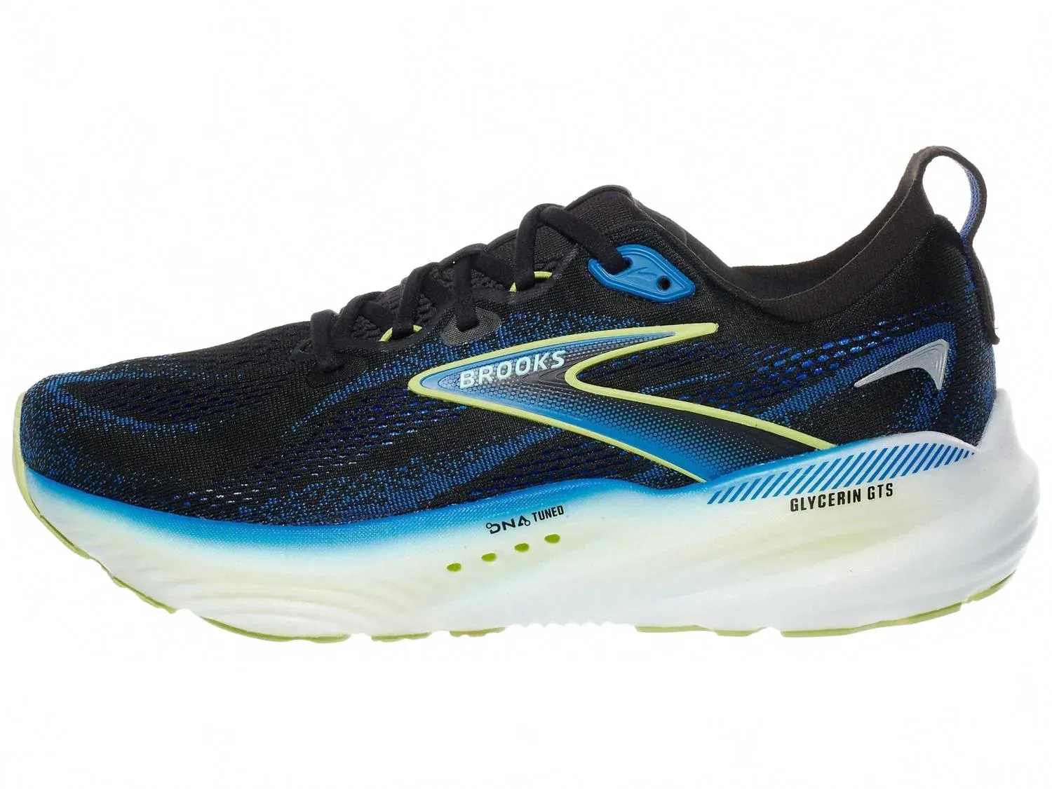 BROOKS Мужские беговые кроссовки Glycerin GTS 22 в черно-кобальтово-неожелтом цвете — фото 4